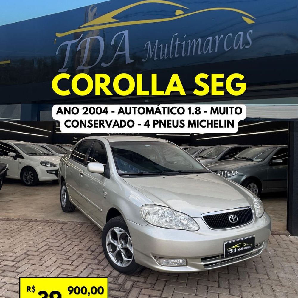 🚗 Corolla SEG 2004 AutomáticoBanco de couro, 4 pneus Michelin e muito, muito bem conservado! 😍